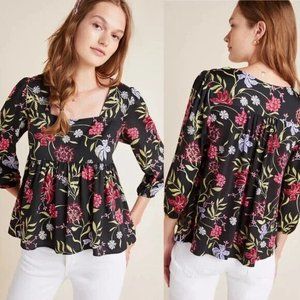 NEW $88 Dolan Left coast Anthropologie Floral Motif Top Size XS